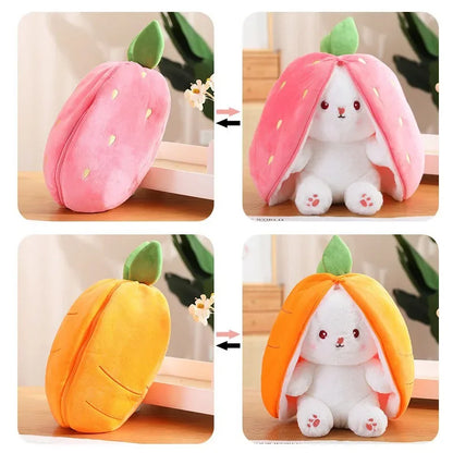 Reversible bunny plush